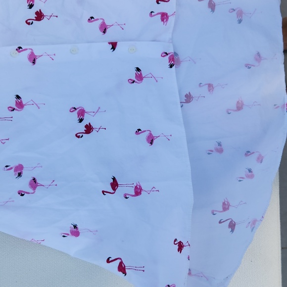 ZARA high low flamingo button down asymmetric size xs - Picture 2 of 7